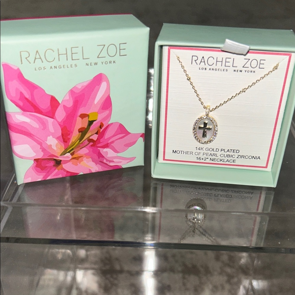 Rachel Zoe 14k Gold Plated and Silver Cross Necklace